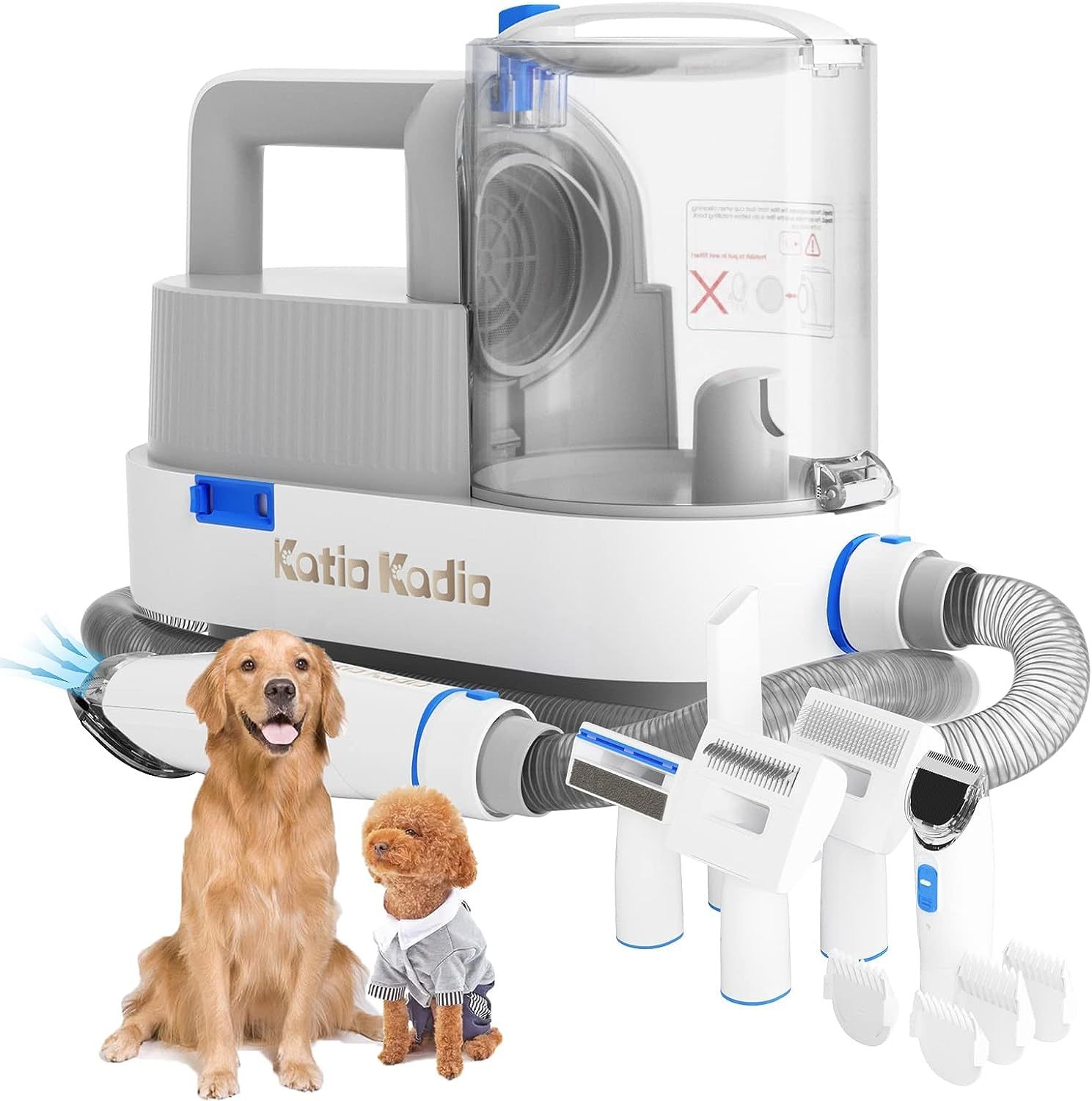 The Ultimate At-Home Pet(Dog/Cat) Deshedding Vacuum &amp; Grooming Kit | Quiet, 5-in-1 Hair Remover with Large Storage Tank